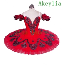 Red and black professional ballet competition tutu ballet stage performance costume Girl Don Quixote gown