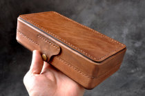 Handmade custom leather Vegetable Tannic Leather leather Leather Leather Handbag pencil case Pencil Case Wallet mobile phone bag