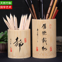 Custom bamboo pen holder Creative fashion retro office student graduation commemorative gift custom business brush tube
