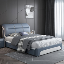 Leather bed 1 2 meters modern simple children 1 35 small apartment type economy bedroom single bed 1 5 soft bag storage bed