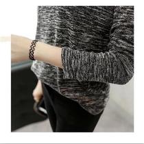 Plus Size Womens 2020 Autumn New Vintage Long Sleeve V-Collar Loose Slimming Sister Top Female base shirt