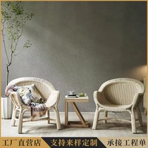 Natural rattan chair three-piece balcony casual small table and chair single courtyard homestay real Vine woven backrest sofa chair