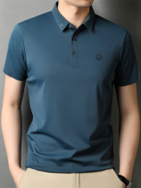 Polo shirt mens summer business casual mens short-sleeved t-shirt Dad middle-aged loose high-end t-shirt Paul shirt