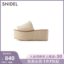  SNIDEL spring and summer casual natural wind open toe woven muffin thick-soled sandals SWGS192608