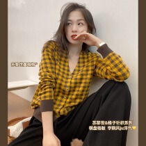 Pumpkin Valley Zurich ~ Small V collar Plaid College wind lazy slim knitted cardigan coat women autumn Z0638XG