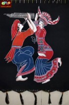 Batik double-layer painting Guizhou Miao batik wall-mounted gift decoration decoration Lusheng dance 86*66