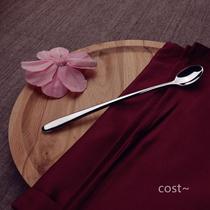 Long-handled spoon stainless steel mixing spoon coffee spoon long-handled milk tea mixing rod German home cute ins creativity