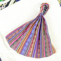 Guangxi characteristic decorations cotton cloth cloth striped leisure hair pocket hair belt literary young female Zhuang brocade headscarf