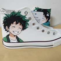  Summer high-top canvas shoes board shoes hand-painted to customize Hero College Green Valley diy student graffiti gift