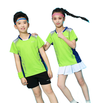 Summer quick-drying short-sleeved mens and womens badminton suit breathable tennis suit gymnastics suit skipping rope suit