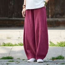 Spring and Autumn Retro Cotton Tai Chi Pants Womens Sports Tai Chi Clothes Practice Pants Morning Exercise Wushu Pants