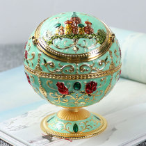 European retro ashtray with lid creative personality trend multifunctional home living room office ashtray covered