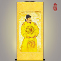 Portrait of the Emperor of the Tang Dynasty Tang Taizong Li Shimins study decorative painting figure painting silk painting scroll painting