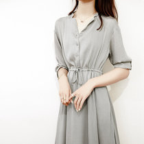 Ohyus French retro shirt dress temperament elegant v neck waist waist chiffon dress 2021 Spring and Autumn New