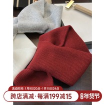 New Year Red ~ Japan expensive cross design wool scarf scarf autumn and winter