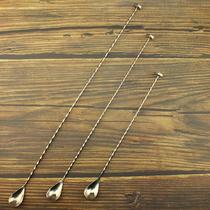 Wine 304 stainless steel round cake head Japanese long handle bar spoon fine thread mixed spoon cocktail bar more mixing stick
