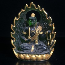Folk antiques and antiques collection old ancient methods gold glaze ornaments not moving Ming Wang Buddha