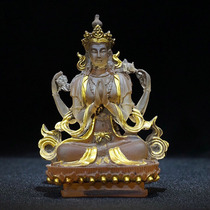 Folk antiques and antiques collection old ancient methods gold glaze ornaments Buddha statues