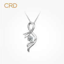  CRD Claiti white 18k gold diamond pendant Female platinum necklace Single diamond real diamond clavicle chain official