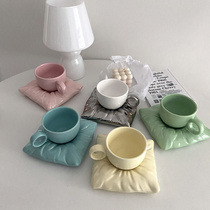 Nordic ins Macaron color ceramic pillow bag cup Cute creative coffee cup Breakfast cup Milk cup teacup
