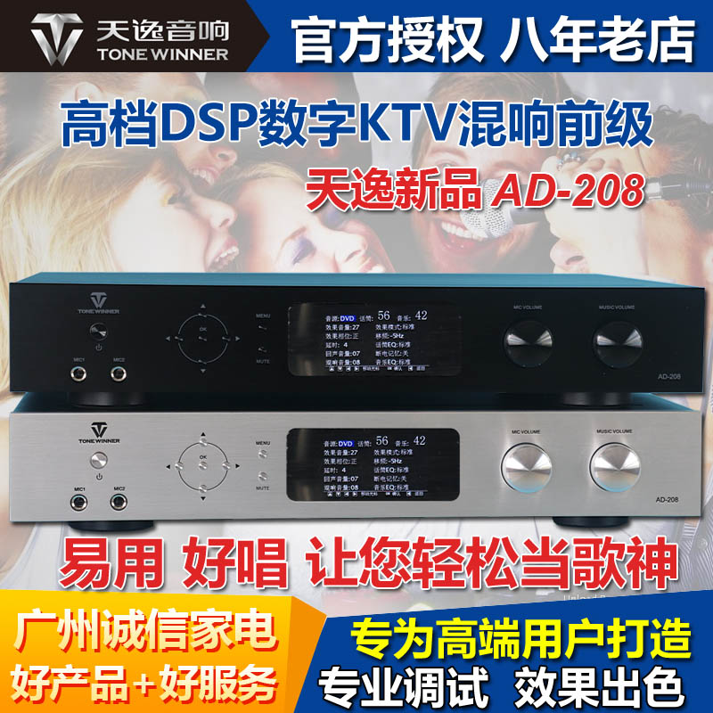 Winner/Tianyi AD-208 Reverberator Professional Household K-song Karak Power Amplifier Microphone Effector KTV