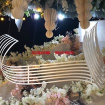 Wedding Hall stage air ceiling pendant five-line seven-line spectrum curve shopping mall beautiful Chen line decoration wedding props