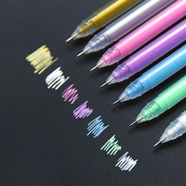 Color high-gloss pen Gold and silver white pastel pen Student office literature and art Youth business single fine hook line pen