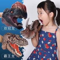 Animal gloves hand puppet toys childrens dinosaur head interactive Tyrannosaurus Shark Arm can open mouth shark plastic soft rubber boy