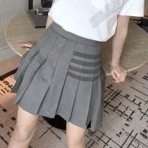 Thom Browne Japan TB Classic Side four-bar pleated skirt Front short back long A-line skirt