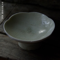Song Dynasty Hutian Kiln porcelain goblet tray incense plate text Play antique old objects Ancient porcelain Old porcelain