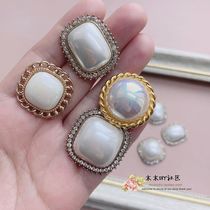 Pearl flower plate large bright horse shell pearl buckle handmade bow hair accessories Wood Wood DIY community