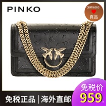 PINKO swallow bag 2020 new printing small embossed chain black shoulder casual womens bag