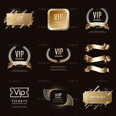 27款高端黑金色奢华VIP会员卡片名片图标麦穗eps矢量设计素材A874