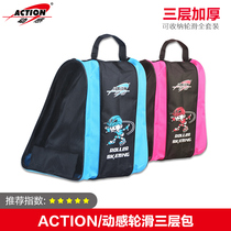 Dynamic roller skate skates storage bag breathable three-layer roller skates backpack shoulder bag for full set