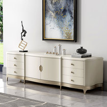 American light and luxurious solid wood TV cabinet Bedroom radium special tea table combined modern cream white French style Audiovisual Cabinet