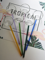 Net red glass spoon household fruit fishing spoon high temperature tea spoon kitchen hot spoon transparent tea spoon thickened