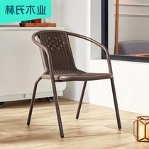 Lins wood modern simple plastic chair backrest Dining table chair Balcony outdoor leisure chair Home furniture LS179