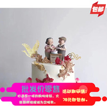 Baking Spring Festival red gold fish imitation turning sugar soft toast with golden fish cake to decorate the cake swinging piece fish pendulum piece