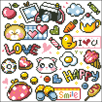 Cross stitch electronic drawing 4127 SO-3140 small picture refrigerator sticker 103W * 103H17 color XSD source file
