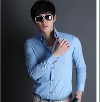 Korean Business Mens 2021 spring classic shirt Korean version of slim mens long sleeve shirt shirt spot
