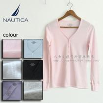 USA N * UTICA Notika single female cotton waffle long sleeve bottoming T home clothes with plus size