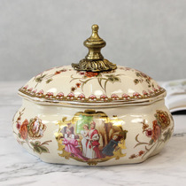 European luxury creative ceramic storage jar American candy snack box jewelry storage box home accessories ornaments