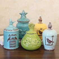European style retro old ceramic storage tank American simple home decoration crafts ornaments porch furnishings