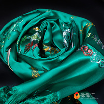 Tibetan hada Buddhist supplies Mongolian high-grade embroidery ba jixiang silk Hada long 2 5 meters lv se kuan