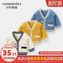  Baby cardigan jacket Knitted sweater Baby boys and girls childrens spring and autumn tops Autumn children young children Y6535