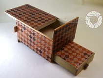 Japan direct mail wooden fine work secret box 6 inch 10 back with mezzanine puzzle box jewelry box large storage wooden box 01