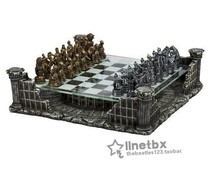 16 Roman Gladiator and Beast Field Chess Suit Metal Tin 3 King Swing Pieces Collection Living Room