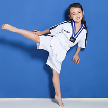 Cotton taekwondo clothing childrens spring and summer thin short-sleeved shorts long-sleeved trousers beginner adult Road clothing customization