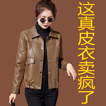 Hainings fur coat lady in 2023 new spring sheep skin casual short - term leather jacket