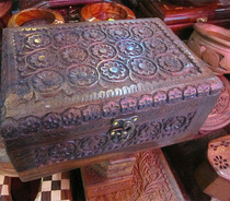 Pakistani handicraft wood carving jewelry box medium storage box jewelry box walnut wood gift
